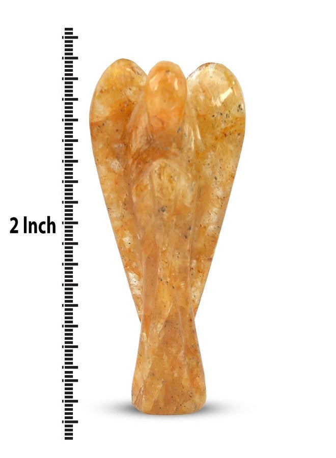 Crystu ملاك من حجر السترين الطبيعي، مقاس 5 سم (2 بوصة). تم شحنه بواسطة خبير ريكي كبير وخبير فاستو (اللون: أصفر). - Image 4